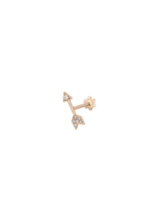 Main View - Click To Enlarge - MARIA TASH - 'Arrow' diamond rose gold single threaded stud earring