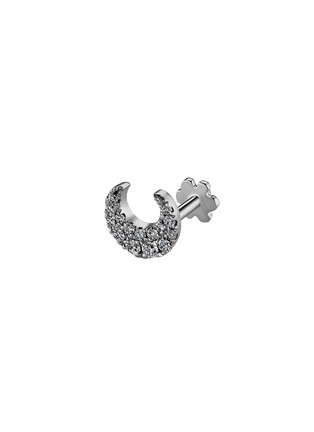 Main View - Click To Enlarge - MARIA TASH - 'Moon Tash' diamond white gold single threaded stud earring