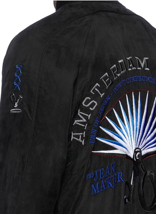 Detail View - Click To Enlarge - DENHAM - Fan embroidered reversible cupro souvenir jacket