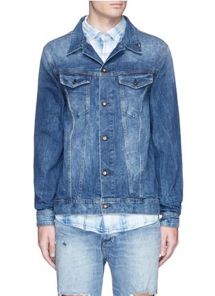 Main View - Click To Enlarge - DENHAM - 'Amsterdam' faded patch denim jacket