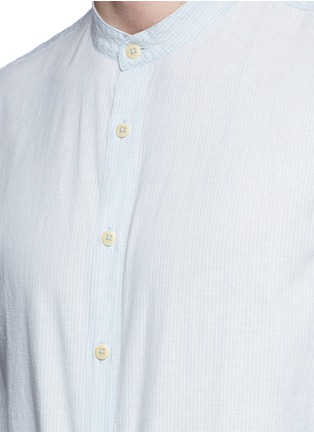Detail View - Click To Enlarge - DENHAM - Stripe cotton-linen hopsack shirt