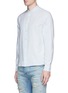 Front View - Click To Enlarge - DENHAM - Stripe cotton-linen hopsack shirt