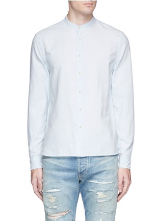 Main View - Click To Enlarge - DENHAM - Stripe cotton-linen hopsack shirt