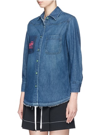 Front View - Click To Enlarge - SANDRINE ROSE - x The Webster 'The Boyfriend Shirt' in denim