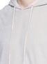 Detail View - Click To Enlarge - HELMUT LANG - Lace-up velveteen hoodie