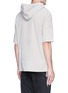 Back View - Click To Enlarge - HELMUT LANG - Lace-up velveteen hoodie