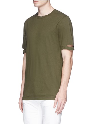 Front View - Click To Enlarge - HELMUT LANG - Cutout cuff T-shirt