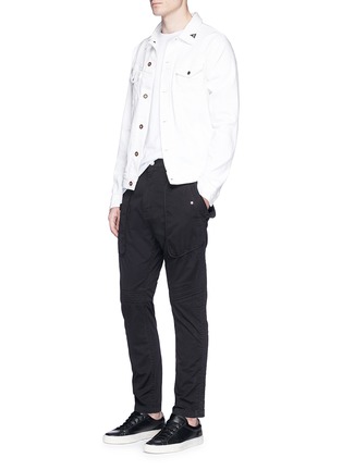 Figure View - Click To Enlarge - HELMUT LANG - 'Utility' twill moto pants