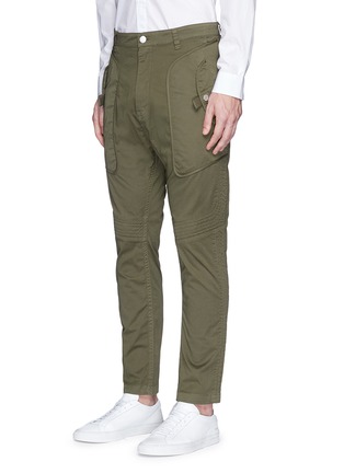 Front View - Click To Enlarge - HELMUT LANG - 'Utility' twill moto pants