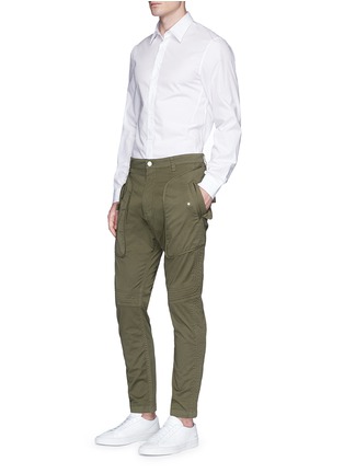Figure View - Click To Enlarge - HELMUT LANG - 'Utility' twill moto pants
