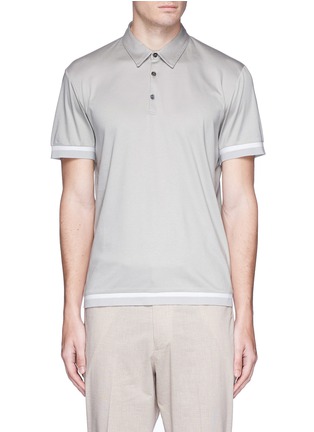 Main View - Click To Enlarge - THEORY - Contrast stripe jersey polo shirt