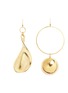 Main View - Click To Enlarge - MOUNSER - 'Lunar' 14k gold plated mismatched earrings