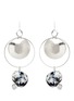 Main View - Click To Enlarge - MOUNSER - 'Yves' porcelain stone silver plated hoop earrings