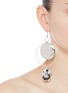 Figure View - Click To Enlarge - MOUNSER - 'Yves' porcelain stone silver plated hoop earrings