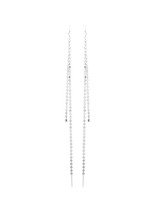Main View - Click To Enlarge - MOUNSER - 'Comet' silver plated disc chain earrings