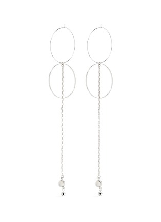 Main View - Click To Enlarge - MOUNSER - 'Eclipse' ball stud chain hoop earrings