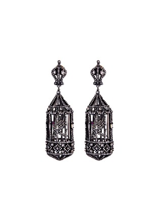 Main View - Click To Enlarge - AISHWARYA - Diamond ruby gold alloy bird cage earrings