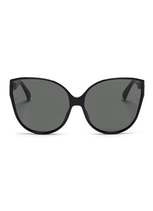 Main View - Click To Enlarge - LINDA FARROW - Oversized acetate cat eye sunglasses