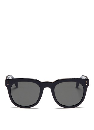 Main View - Click To Enlarge - LINDA FARROW - Metal inset rim acetate D-frame sunglasses