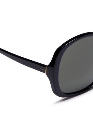 Detail View - Click To Enlarge - LINDA FARROW - Oversized acetate square sunglasses