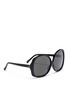 Figure View - Click To Enlarge - LINDA FARROW - Oversized acetate square sunglasses