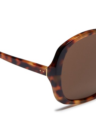Detail View - Click To Enlarge - LINDA FARROW - Oversized tortoiseshell acetate square sunglasses