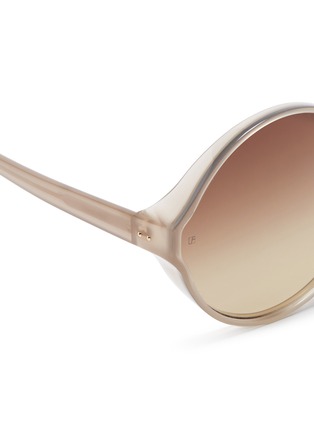 Detail View - Click To Enlarge - LINDA FARROW - 'Eden' oversized acetate round sunglasses