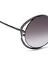Detail View - Click To Enlarge - LINDA FARROW - 'Aimee' cutout titanium frame oversized round sunglasses