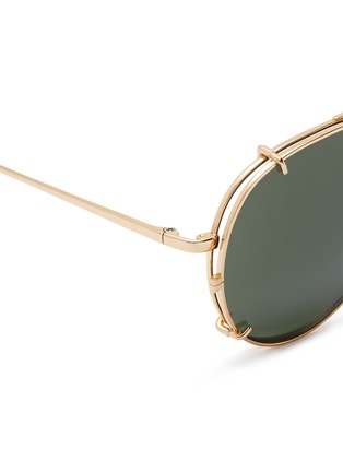 Detail View - Click To Enlarge - LINDA FARROW - 'Ayala' detachable clip-on titanium aviator sunglasses
