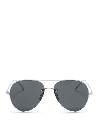 Main View - Click To Enlarge - LINDA FARROW - Metal aviator sunglasses