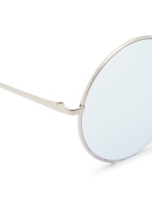 Detail View - Click To Enlarge - LINDA FARROW - Metal oversized round mirror sunglasses