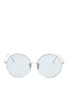 Main View - Click To Enlarge - LINDA FARROW - Metal oversized round mirror sunglasses