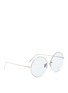 Figure View - Click To Enlarge - LINDA FARROW - Metal oversized round mirror sunglasses