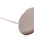 Detail View - Click To Enlarge - LINDA FARROW - Titanium oversized round mirror sunglasses