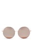 Main View - Click To Enlarge - LINDA FARROW - Titanium oversized round mirror sunglasses
