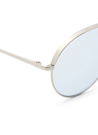 Detail View - Click To Enlarge - LINDA FARROW - Metal mirror aviator sunglasses