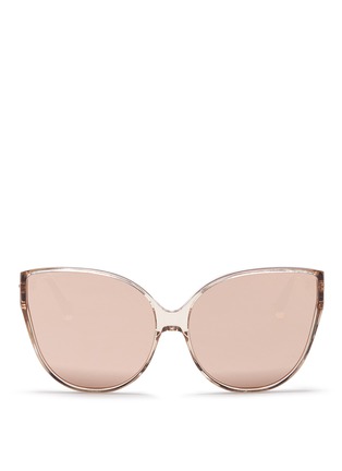 Main View - Click To Enlarge - LINDA FARROW - Oversized cat eye acetate mirror sunglasses
