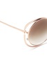 Detail View - Click To Enlarge - LINDA FARROW - Cutout titanium frame round sunglasses