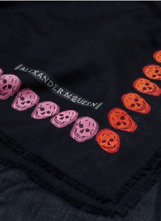 Detail View - Click To Enlarge - ALEXANDER MCQUEEN - 'Skull Selvedge' wool blend scarf