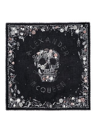 Main View - Click To Enlarge - ALEXANDER MCQUEEN - 'Jewelled Skull' print silk-modal scarf