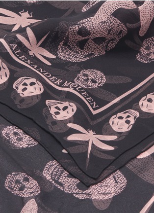 Detail View - Click To Enlarge - ALEXANDER MCQUEEN - Skull dragonfly print silk chiffon scarf