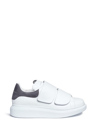 Main View - Click To Enlarge - ALEXANDER MCQUEEN - Chunky outsole suede collar leather sneakers