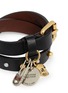 Detail View - Click To Enlarge - ALEXANDER MCQUEEN - Skull safety pin charm double wrap stud leather bracelet