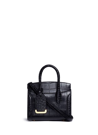 Main View - Click To Enlarge - ALEXANDER MCQUEEN - 'Heroine 21' mini croc embossed leather bag