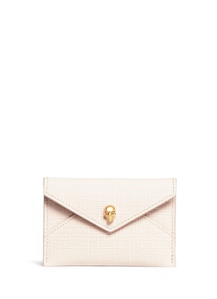 Main View - Click To Enlarge - ALEXANDER MCQUEEN - Skull embossed leather envelope card holder