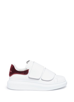 Main View - Click To Enlarge - ALEXANDER MCQUEEN - Chunky outsole velvet collar leather sneakers