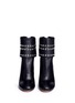 Front View - Click To Enlarge - ALEXANDER MCQUEEN - Eyelet embellished foldover leather ankle boots