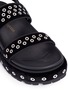 Detail View - Click To Enlarge - ALEXANDER MCQUEEN - Eyelet velvet slingback platform sandals