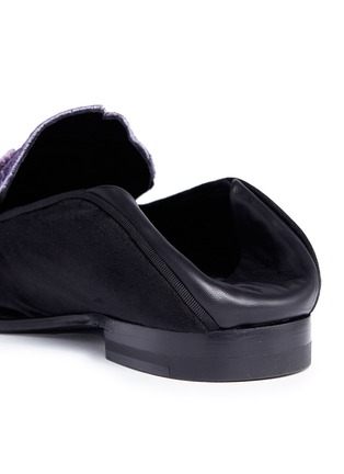 Detail View - Click To Enlarge - ALEXANDER MCQUEEN - Iris embroidered velvet step-in loafers