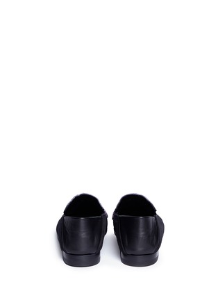 Back View - Click To Enlarge - ALEXANDER MCQUEEN - Iris embroidered velvet step-in loafers